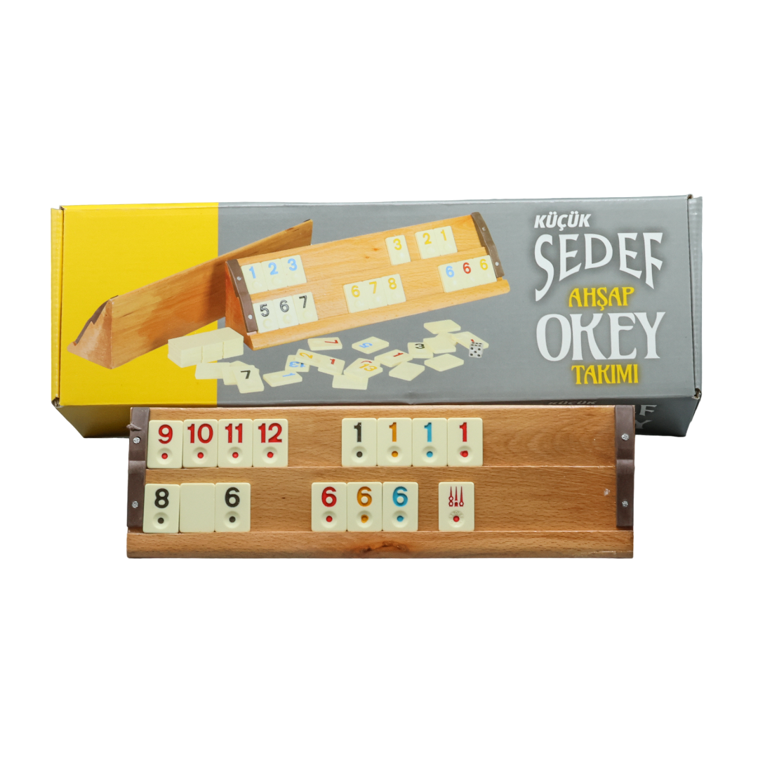 Sedef Ağaç Okey (Orta) Melamin Taşlı